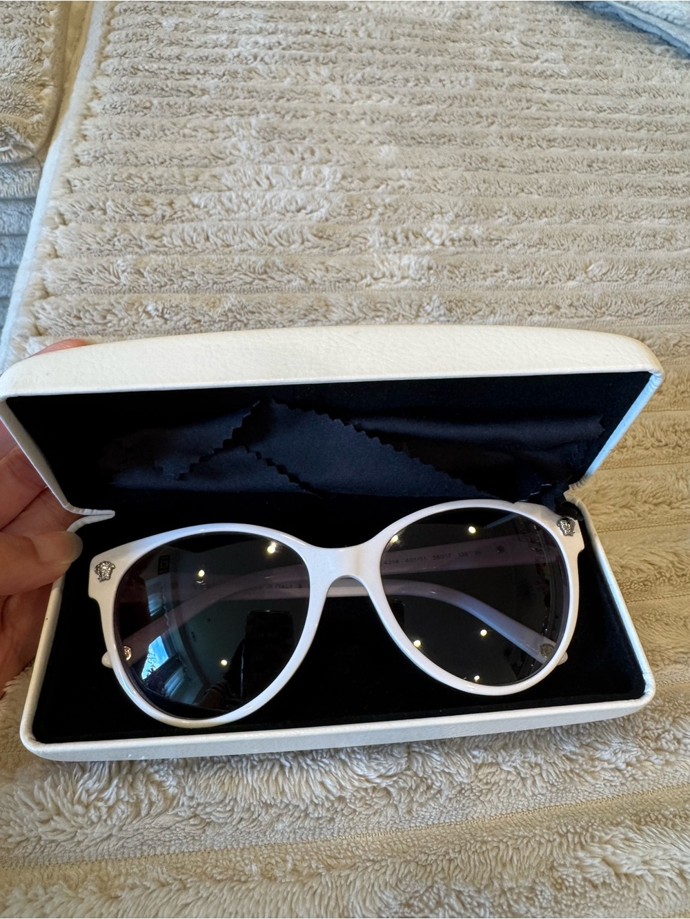 Versace White Sunglasses with Dark Gradient Lenses